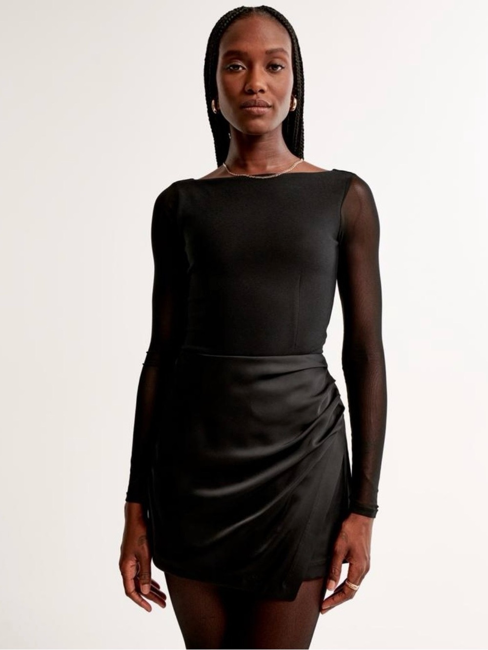 Abercrombie & Fitch Long-Sleeve Mesh Bodysuit